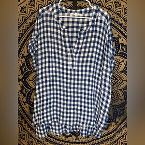 Jane and Delancey Blue and White Gingham Blouse